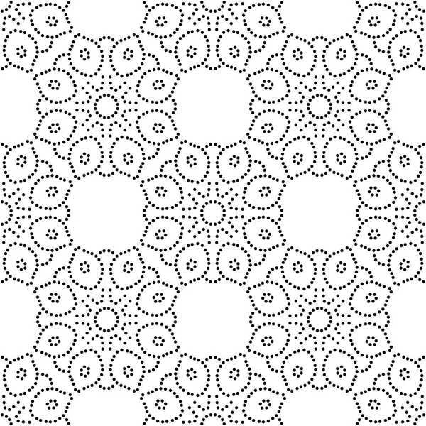 Astratto Modello Punteggiato Senza Soluzione Continuità Con Mandala Fiore Mosaico — Vettoriale Stock