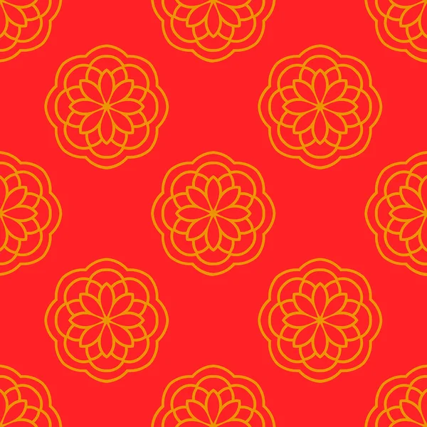 Abstraktes Nahtloses Muster Mit Floralem Ornament Mandala Hintergrund Vektorillustration — Stockvektor