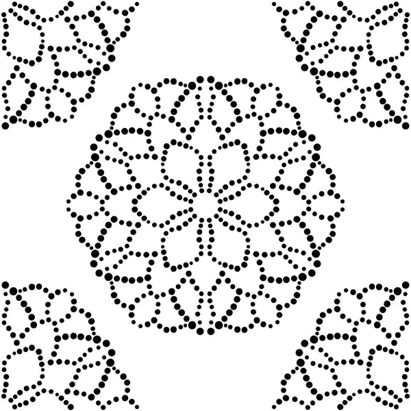 Φαντασία Απρόσκοπτη Μοτίβο Διακοσμητικά Μαντάλα Αφηρημένο Φόντο Στρογγυλό Doodle Λουλούδι — Διανυσματικό Αρχείο