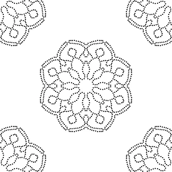 Fantasía Patrón Sin Costura Con Mandala Ornamental Fondo Flores Garabato — Vector de stock