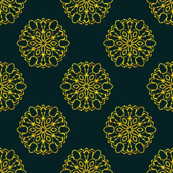 Fantaisie Motif Sans Couture Avec Mandala Ornemental Fond Abstrait Fleurs — Image vectorielle