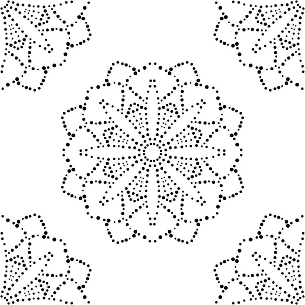 Süslü mandala ile kusursuz bir şablon. Soyut yuvarlak karalama çiçek arkaplanı. Çiçekli geometrik çember. Vektör illüstrasyonu. 