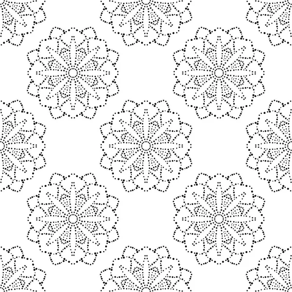 Fantasie Naadloos Patroon Met Sier Mandala Abstract Ronde Doodle Bloem — Stockvector