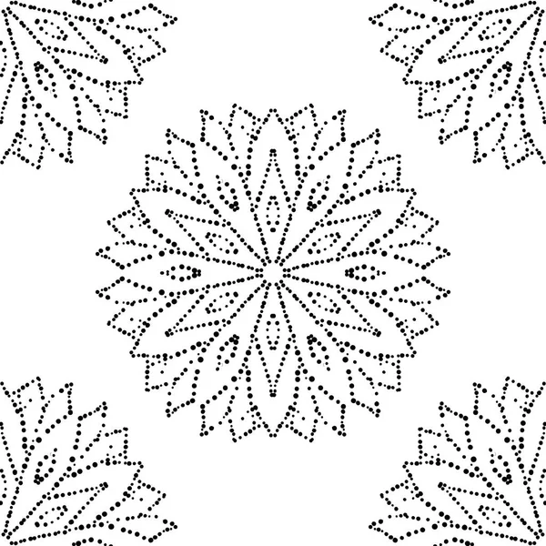 Süslü mandala ile kusursuz bir şablon. Soyut yuvarlak karalama çiçek arkaplanı. Çiçekli geometrik çember. Vektör illüstrasyonu. 