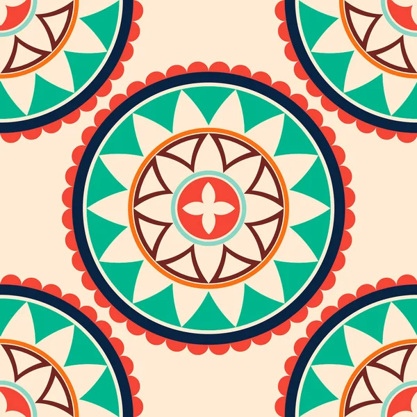 Padrão Sem Costura Abstrato Com Mandala Geométrica Fundo Ornamental Ilustração — Vetor de Stock