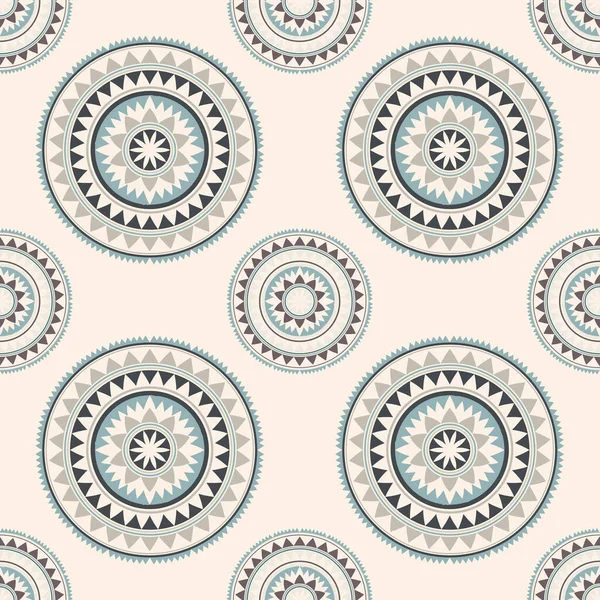 Renkli etnik kabile yerlisi yuvarlak, pürüzsüz bir model. Geometrik motiflerle süslemeli arka plan. Vektör illüstrasyonu. 