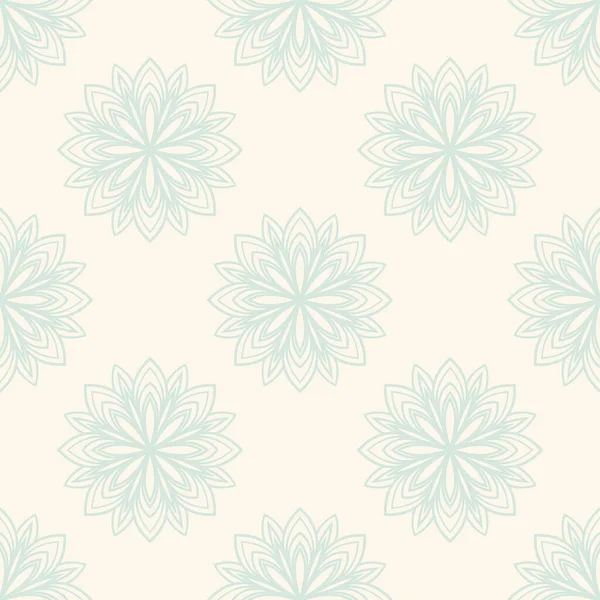 Süslü mandala ile kusursuz bir şablon. Soyut yuvarlak karalama çiçek arkaplanı. Çiçekli geometrik çember. Vektör illüstrasyonu.  