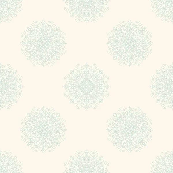 Fantasía Patrón Sin Costura Con Mandala Ornamental Fondo Flores Garabato — Vector de stock