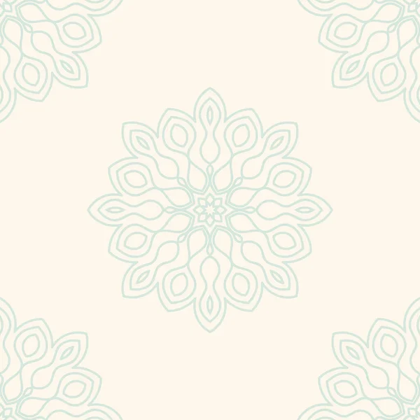 Fantasía Patrón Sin Costura Con Mandala Ornamental Fondo Flores Garabato — Vector de stock