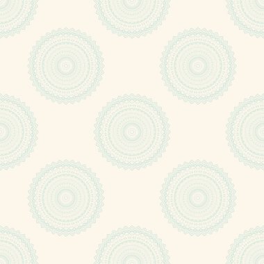 Süslü mandala ile kusursuz bir şablon. Soyut yuvarlak karalama çiçek arkaplanı. Çiçekli geometrik çember. Vektör illüstrasyonu.  