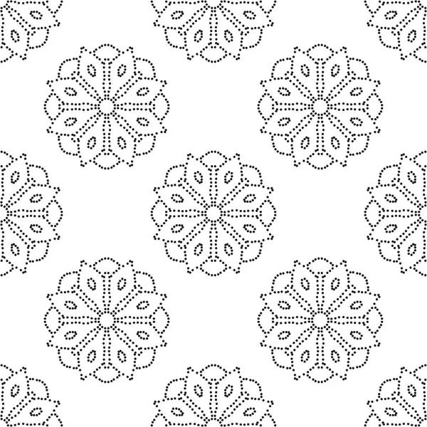 Fantasía Patrón Sin Costura Medio Tono Con Mandala Ornamental Fondo — Archivo Imágenes Vectoriales