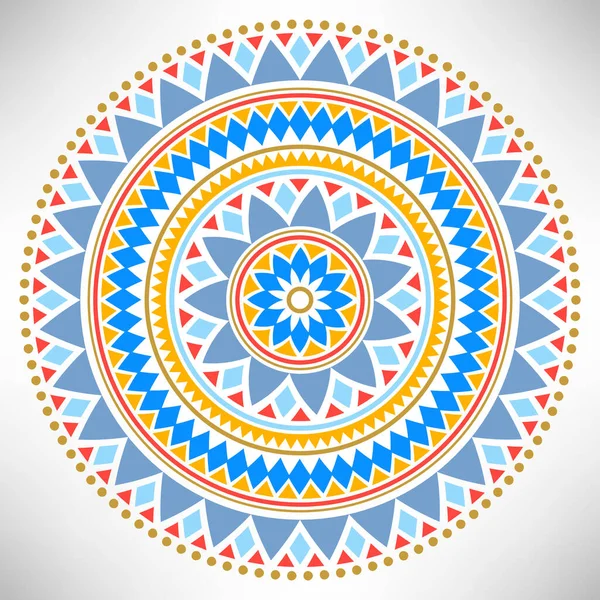Ornamentales Rundes Muster Stammesmandala Geometrischer Kreis Isoliert Auf Weißem Hintergrund — Stockvektor