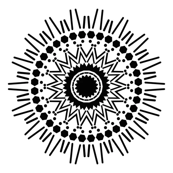 Redogör För Mandala Prydnads Runda Doodle Blomma Isolerad Vit Bakgrund — Stock vektor