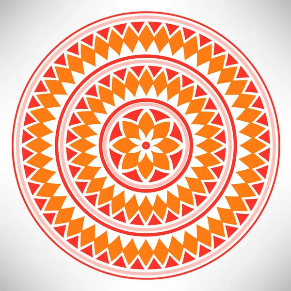 Ornamental Redonda Doodle Flor Isolada Sobre Fundo Branco Mandala Contorno — Vetor de Stock