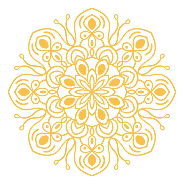 Mandala Fleur Contour Coloré Doodle Rond Élément Décoratif Pour Shirt — Image vectorielle