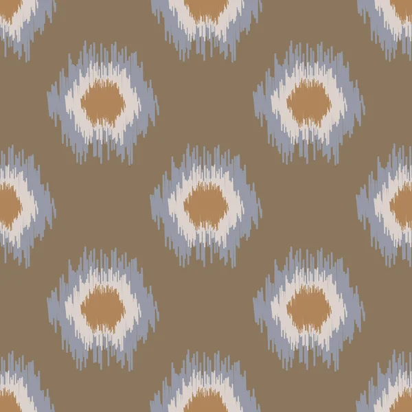 Ikat Abstract Naadloos Patroon Folk Achtergrond Met Geo Vormen Polka — Stockvector