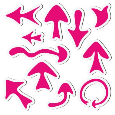 Çıkartma oku beyaz arkaplanda izole edildi