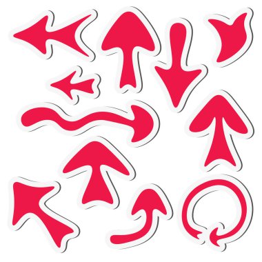 Çıkartma oku beyaz arkaplanda izole edildi