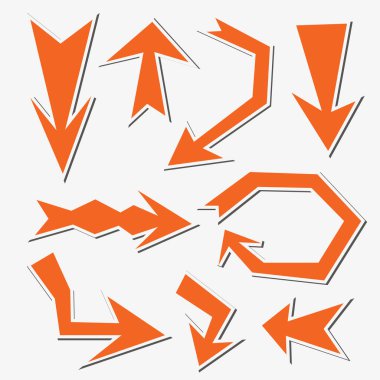 Çıkartma oku beyaz arkaplanda izole edildi