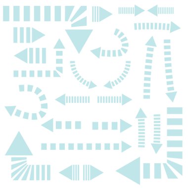 Çizgili ok beyaz arkaplanda izole edildi. Vektör illüstrasyonu. 