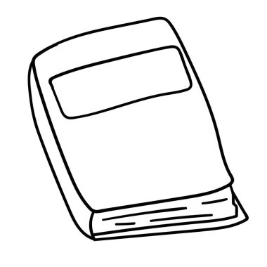 Karikatür karalama kitabı beyaz arkaplanda izole edilmiş. Vektör illüstrasyonu.