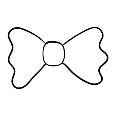 Çizgi film çizimleri, beyaz arka planda izole edilmiş doğrusal yay. Vektör illüstrasyonu.