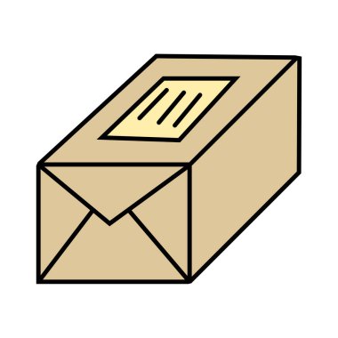 Çizgi film karalama doğrusal paketi beyaz arkaplanda izole edildi. Vektör illüstrasyonu.