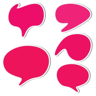 Kırmızı konuşma etiketi baloncukları. Vektör illüstrasyonu.