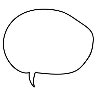 Çizgi film karalama çizgisel konuşma balonu beyaz arka planda izole. Vektör illüstrasyonu. 