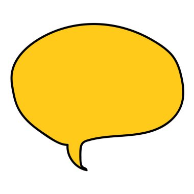 Çizgi film karalama çizgisel konuşma balonu beyaz arka planda izole. Vektör illüstrasyonu. 