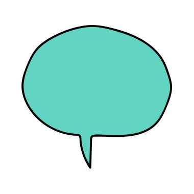 Çizgi film karalama çizgisel konuşma balonu beyaz arka planda izole. Vektör illüstrasyonu. 