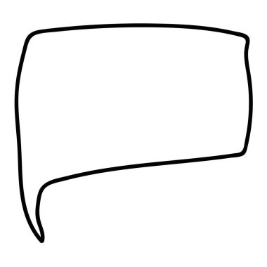 Çizgi film karalama çizgisel konuşma balonu beyaz arka planda izole. Vektör illüstrasyonu. 