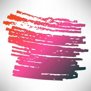 Renkli Grunge fırça darbesi. Mürekkep fırçası çizgisi, grunge çizgisi, şerit, etiket, şablon. Kirli arka plan, desenli şekil. Sıçrama. Sıkıntılı fırça. Vektör illüstrasyonu.