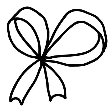 Çizgi film çizimleri, beyaz arka planda izole edilmiş doğrusal yay. Vektör illüstrasyonu.