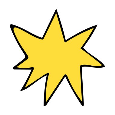 Çizgi film karalaması doğrusal patlaması beyaz arka planda izole edildi. Vektör illüstrasyonu.