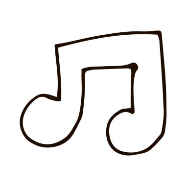 Karikatür karalama doğrusal notası beyaz arkaplanda izole edilmiş. Vektör illüstrasyonu. 