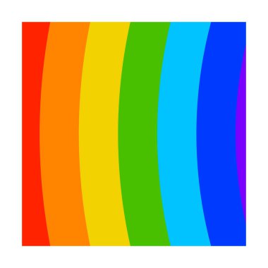 Karikatür kare gökkuşağı düz bir şekilde beyaz arkaplanda izole edilmiş. Vektör illüstrasyonu.        