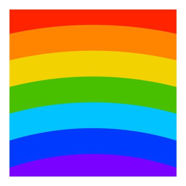 Karikatür kare gökkuşağı düz bir şekilde beyaz arkaplanda izole edilmiş. Vektör illüstrasyonu.        