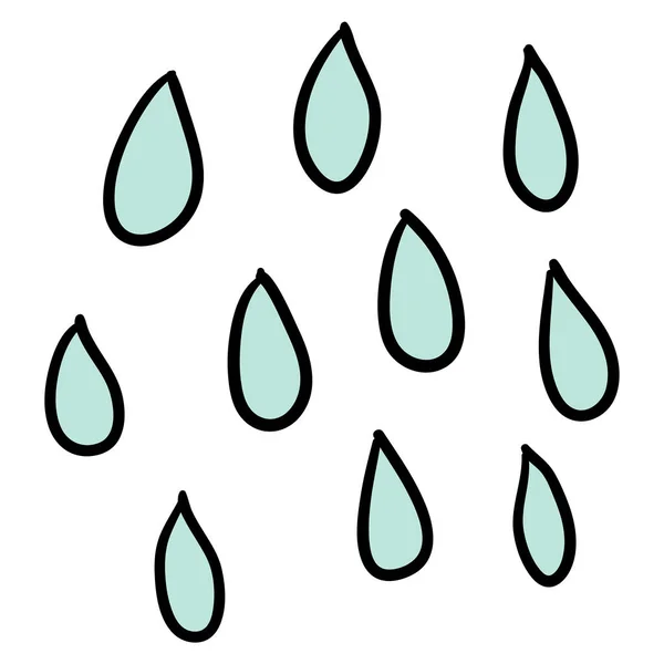 Cartoon Doodle Linearer Regen Isoliert Auf Weißem Hintergrund Vektorillustration — Stockvektor