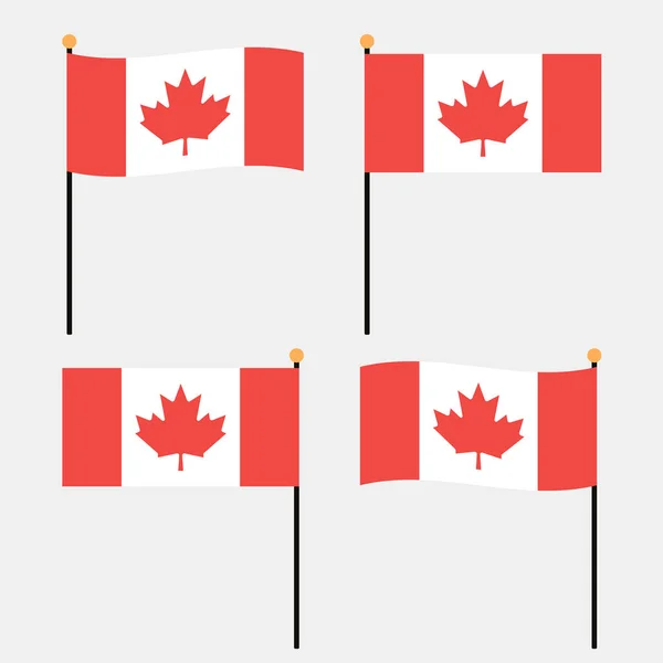 Canadian Buntings Garlands Flags Set Isolated Grey Background Vector Illustration — Stock Vector