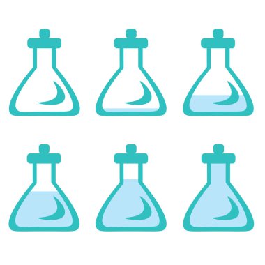 Test tüpü beyaz arkaplanda izole edildi. Vektör illüstrasyonu.