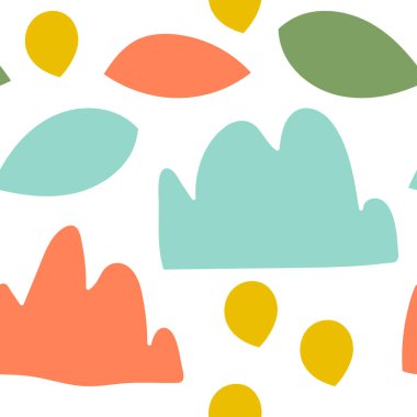 Farklı şekillerde, soyut, pürüzsüz desenler. Geçmişi. Vektör illüstrasyonu.