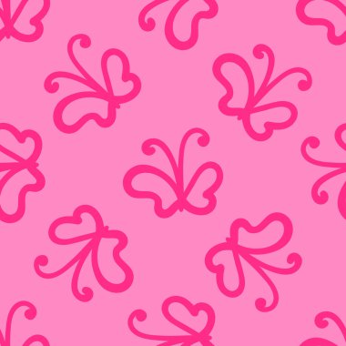 Kelebek desenli renksiz bir desen. Paket kağıdı, arka plan. Vektör illüstrasyonu. 