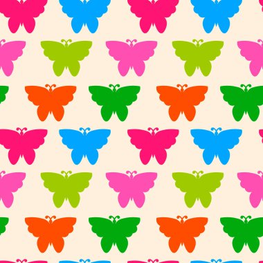 Kelebek desenli renksiz bir desen. Paket kağıdı, arka plan. Vektör illüstrasyonu. 