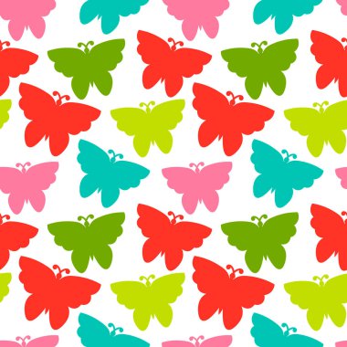 Kelebek desenli renksiz bir desen. Paket kağıdı, arka plan. Vektör illüstrasyonu. 