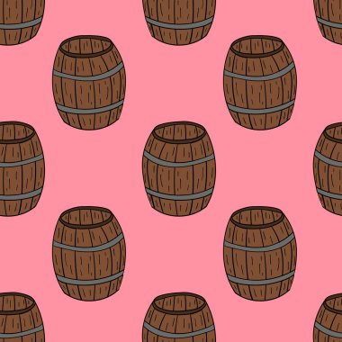 Çizgi film karalaması doğrusal namlulu kusursuz desen. Vektör illüstrasyonu. 