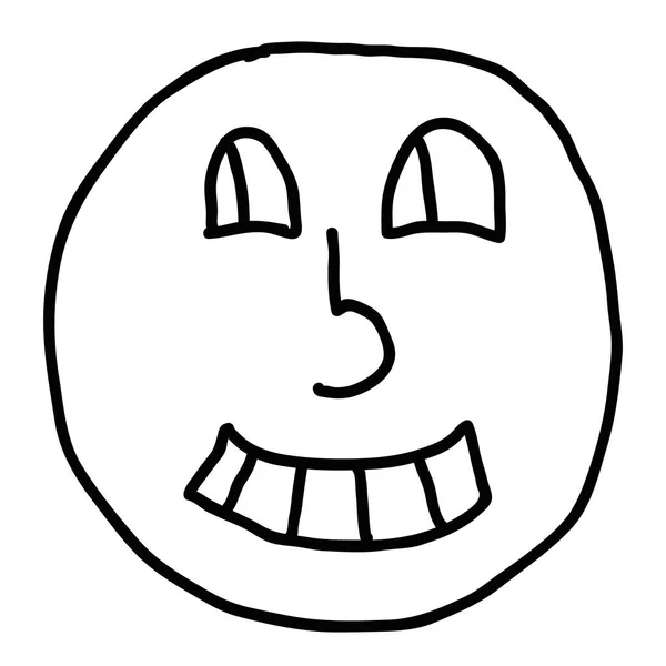 Cartoon Doodle Face Isolado Fundo Branco Livro Colorir Ilustração Vetorial — Vetor de Stock