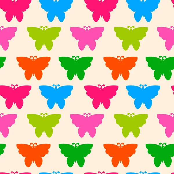 Buntes Nahtloses Muster Mit Schmetterling Geschenkpapier Hintergrund Vektorillustration — Stockvektor