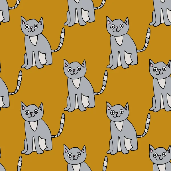 Мультфильм Кошка Котиков Животное Происхождение Животных Векторная Иллюстрация — стоковый вектор