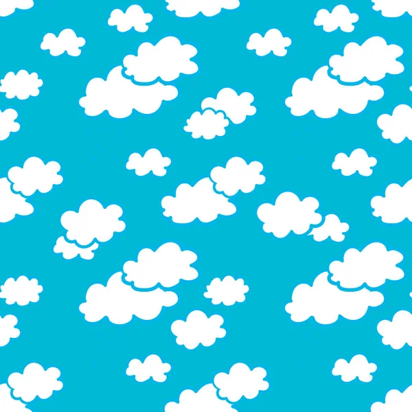 Nahtloses Muster Mit Wolken Himmelsmuster Vektorillustration — Stockvektor